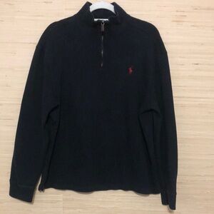 POLO Ralph Lauren Men’s Vintage Black Quarter-Zip Sweatshirt Large